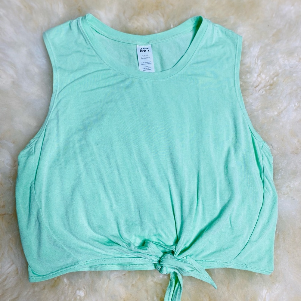 Joy Lab Front Tie Mint Crop Top SZ S